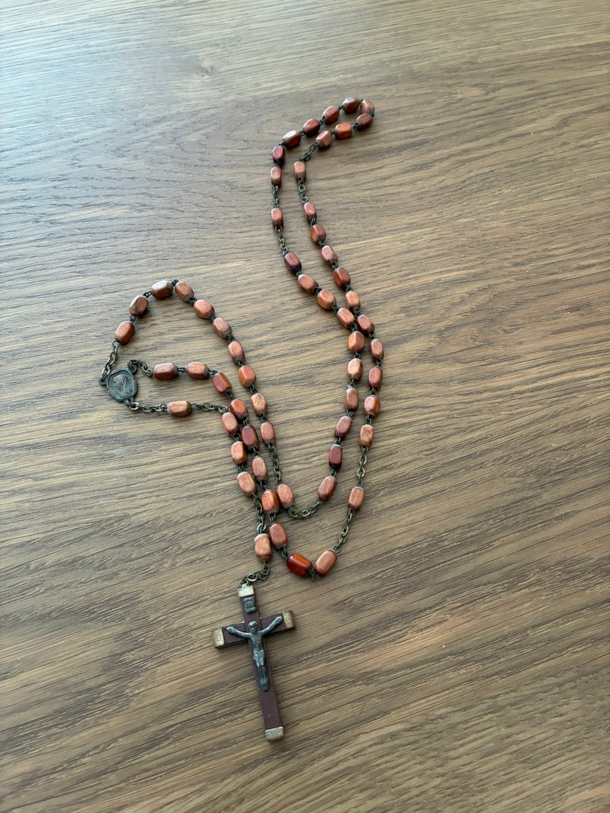 Rozenkrans met houten kralen, Ophalen of Verzenden, Zo goed als nieuw, Sieraad, Christendom | Katholiek