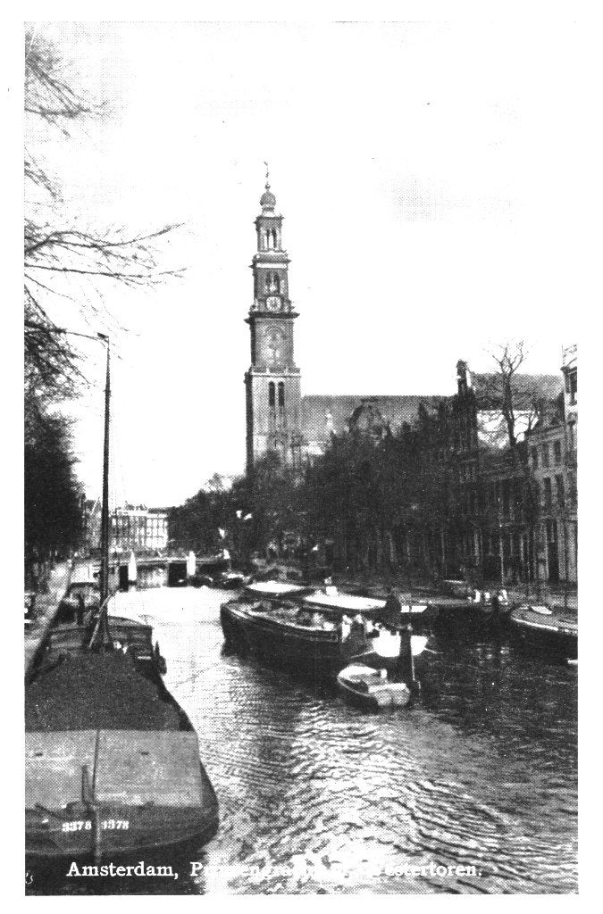 940746	Amsterdam	Prinsengracht	Westertoren   1936	Gelopen, Ophalen of Verzenden, 1920 tot 1940, Gelopen, Noord-Holland