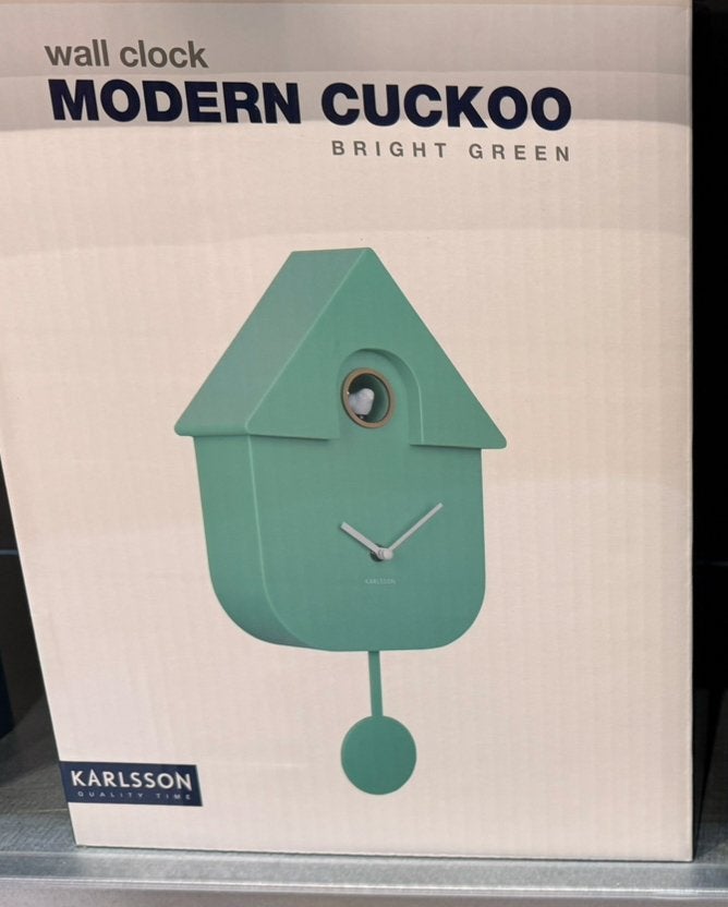Licht groene Karlsson klok, Verzenden, Nieuw, Wandklok