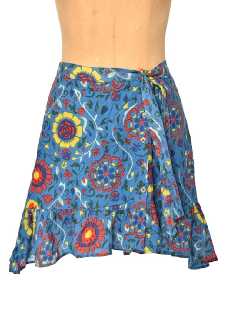 Berenice rokje, rok, flowers,blauw, Mt. 34 / XS, Kleding | Dames, Berenice, Zo goed als nieuw, Maat 34 (XS) of kleiner, Boven de knie