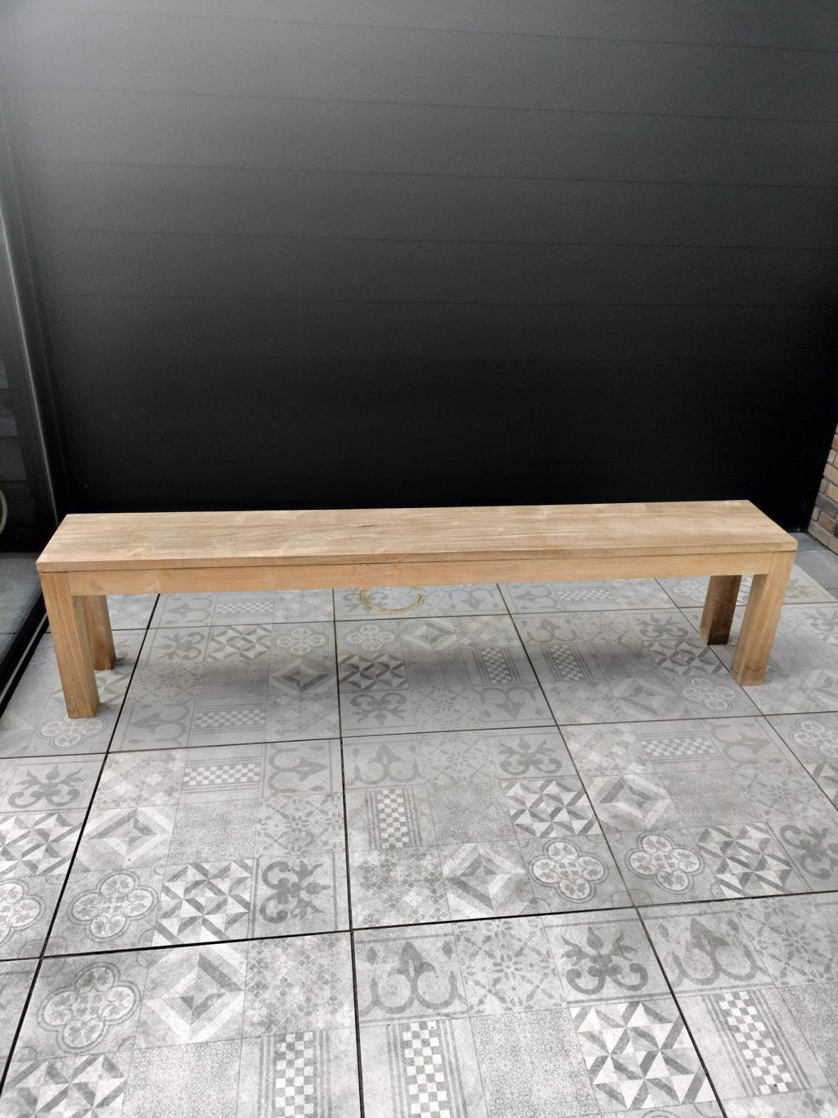 Massieve Teakhouten Bank - Robuust en Stijlvol, Tuin en Terras, Ophalen, Gebruikt, Teakhout