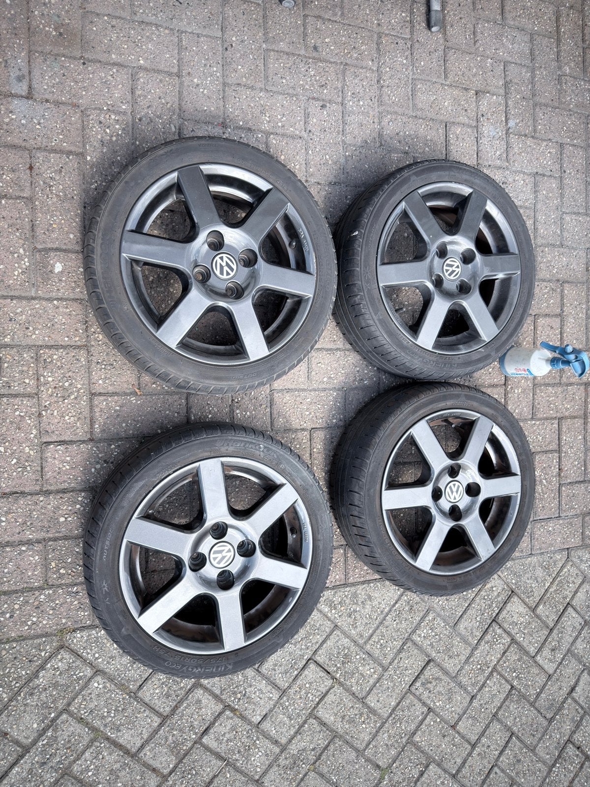 Velgen met banden 4x100 ET38 6J 15inch, Ophalen, Gebruikt