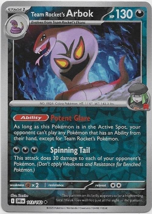 Destined Rivals,  Team Rocket's Arbok [reverse] 113/182, Verzenden, Nieuw, Losse kaart