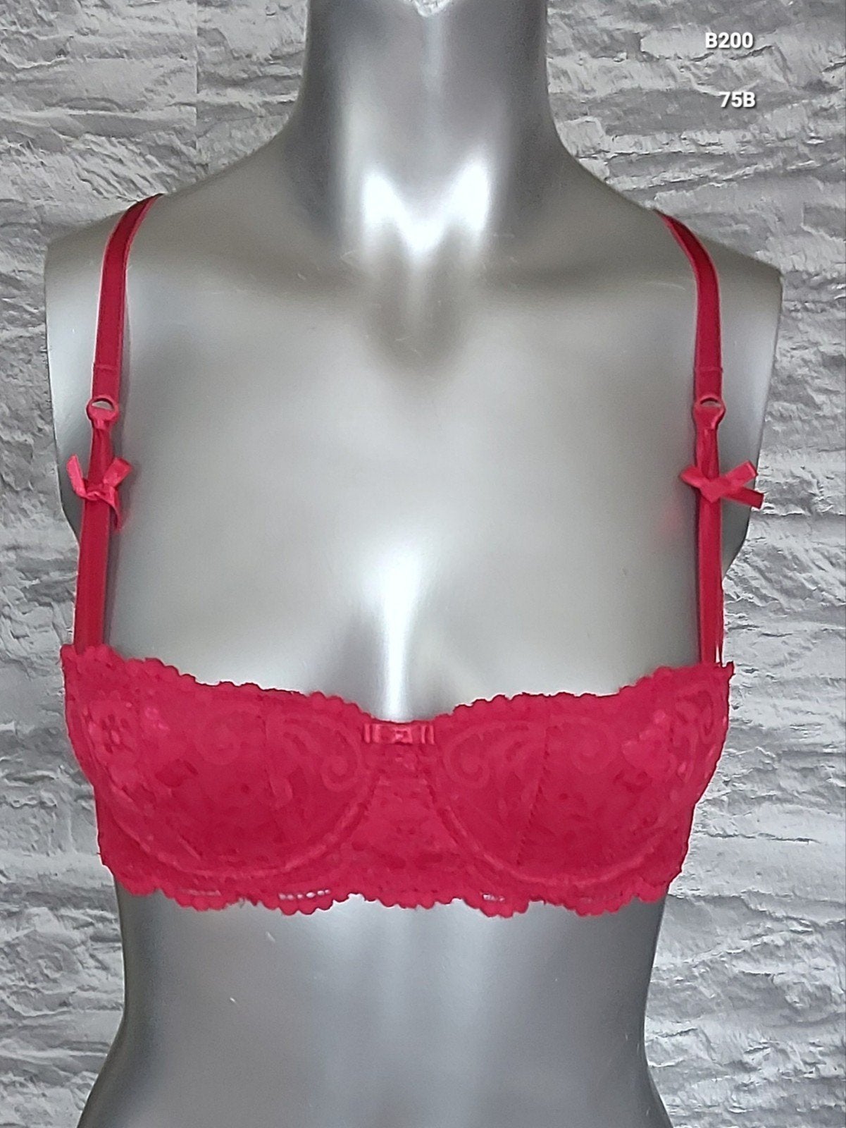 Sexy Rode Kanten BH(halve cup) - Maat 75B, Onbekend, Ophalen of Verzenden, Rood, BH