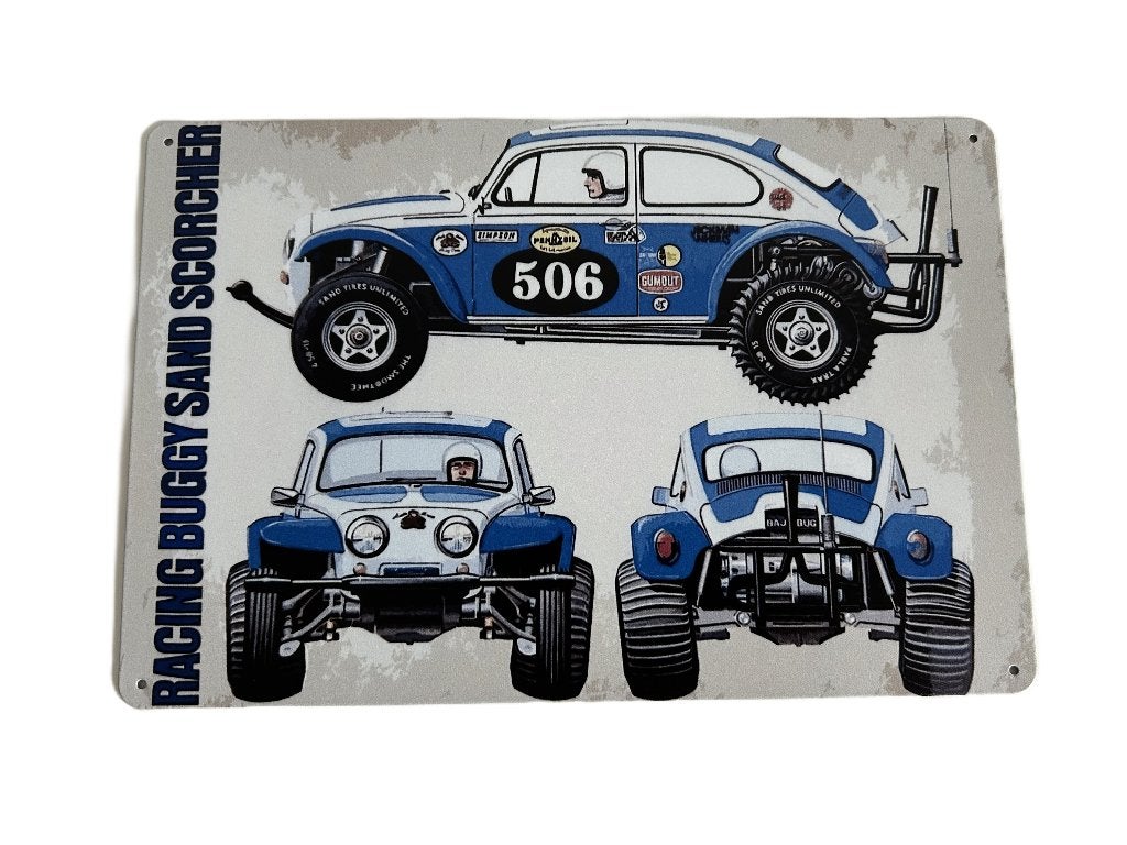 Tamiya Boxart metalen bord 20x30cm Sand Scorcher headnieu