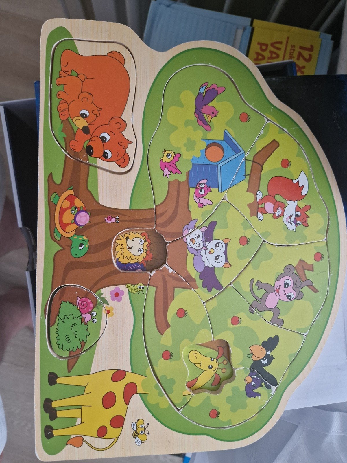 Houten Dieren Puzzel voor Kinderen - Educatief Speelgoed, 2 tot 4 jaar, Gebruikt, Ophalen of Verzenden, Van hout