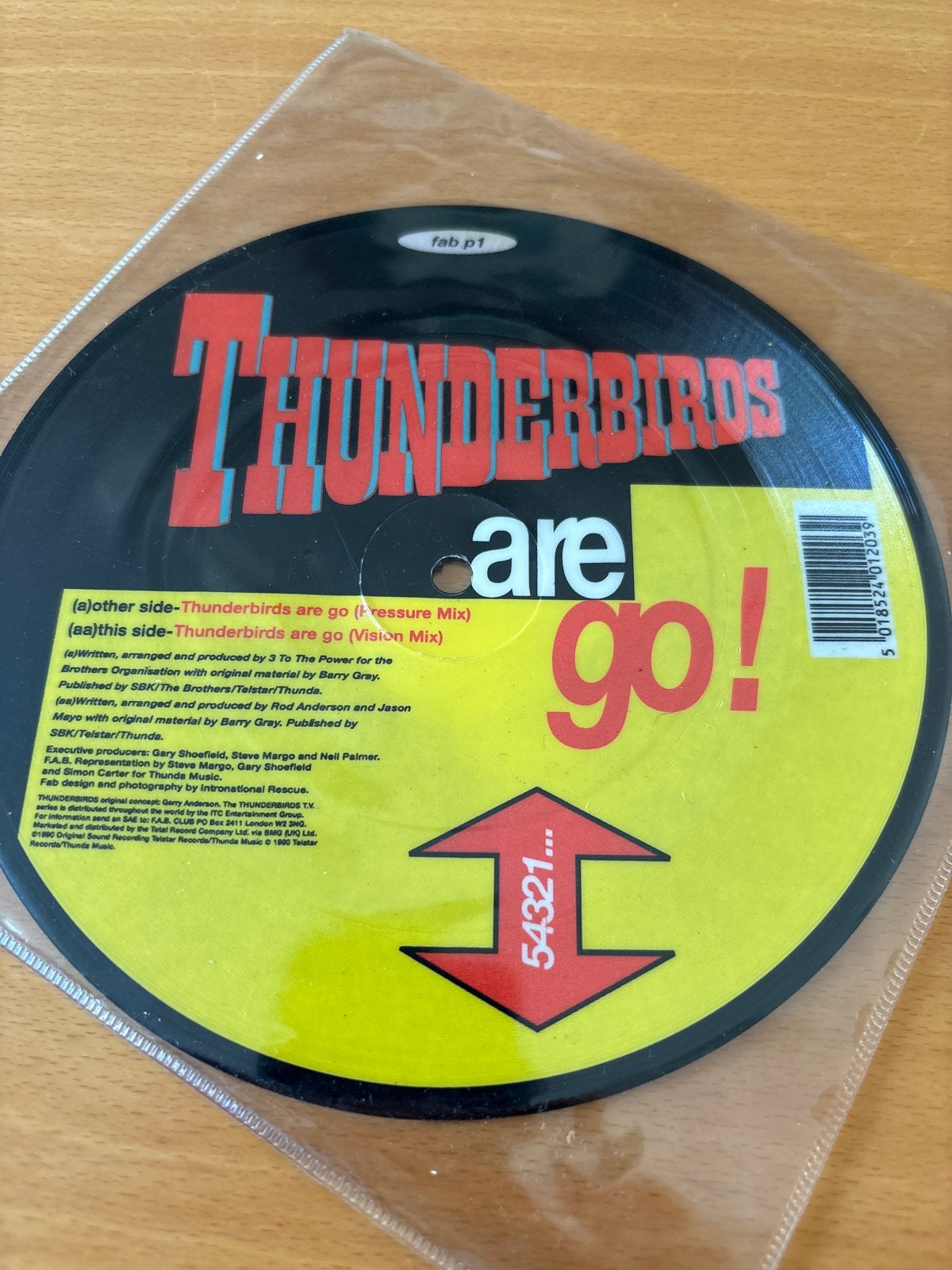 Thunderbirds Are Go! 7 inch Picture Disc Vinyl, Gebruikt, Filmmuziek en Soundtracks, 7 inch, Ophalen of Verzenden