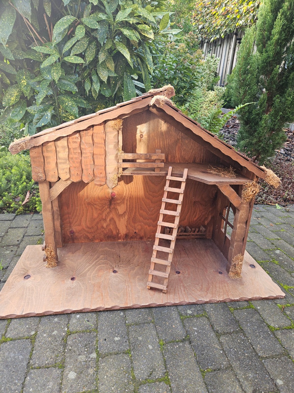 Prachtige originele houten kerst stal, Diversen, Ophalen