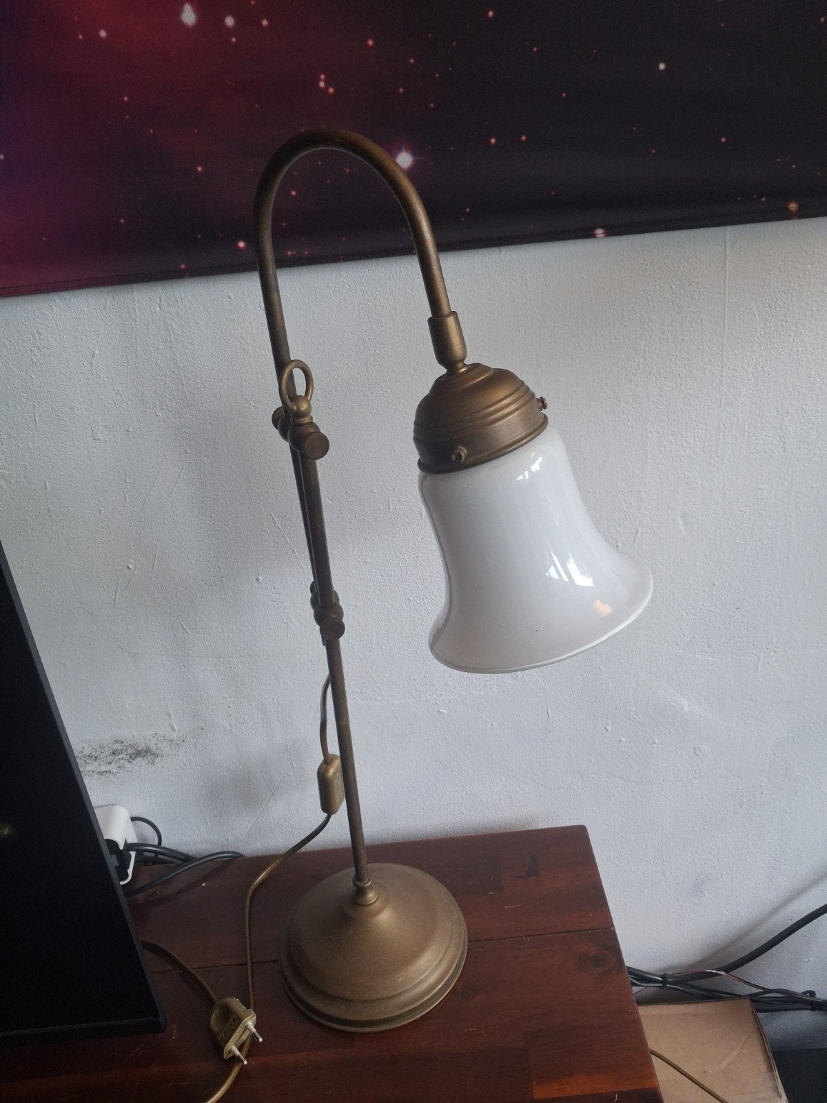Antieke Messing Bedlampje Art Nouveau Stijl, Antiek en Kunst, Ophalen of Verzenden