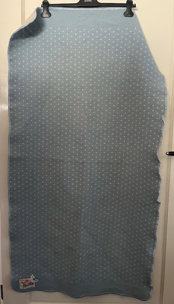 Prachtige vintage wollen deken zacht blauw AaBe, Ophalen of Verzenden, Gebruikt, Deken