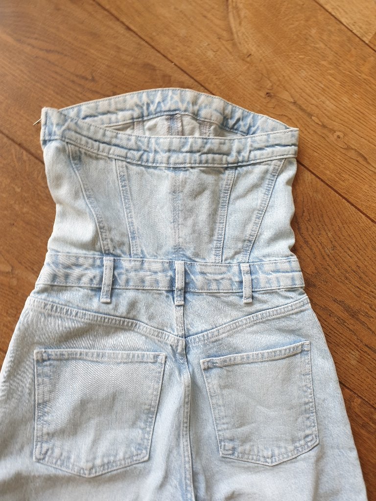 Geweldige strapless jeans jumpsuit S Zara, Kleding | Dames, Jumpsuits, Blauw, Zara, Ophalen of Verzenden, Maat 36 (S)