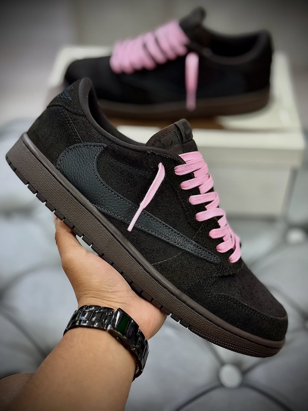 Nike Air Jordan 1 Low Travis Scott Velvet Brown, Verzenden, Nieuw, Bruin, Sneakers of Gympen