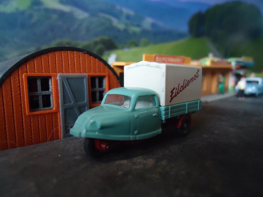 1955 Goliath Goli - Wiking Schnelldienst met roomwitte huif, Ophalen of Verzenden, Nieuw, Bus of Vrachtwagen, Wiking