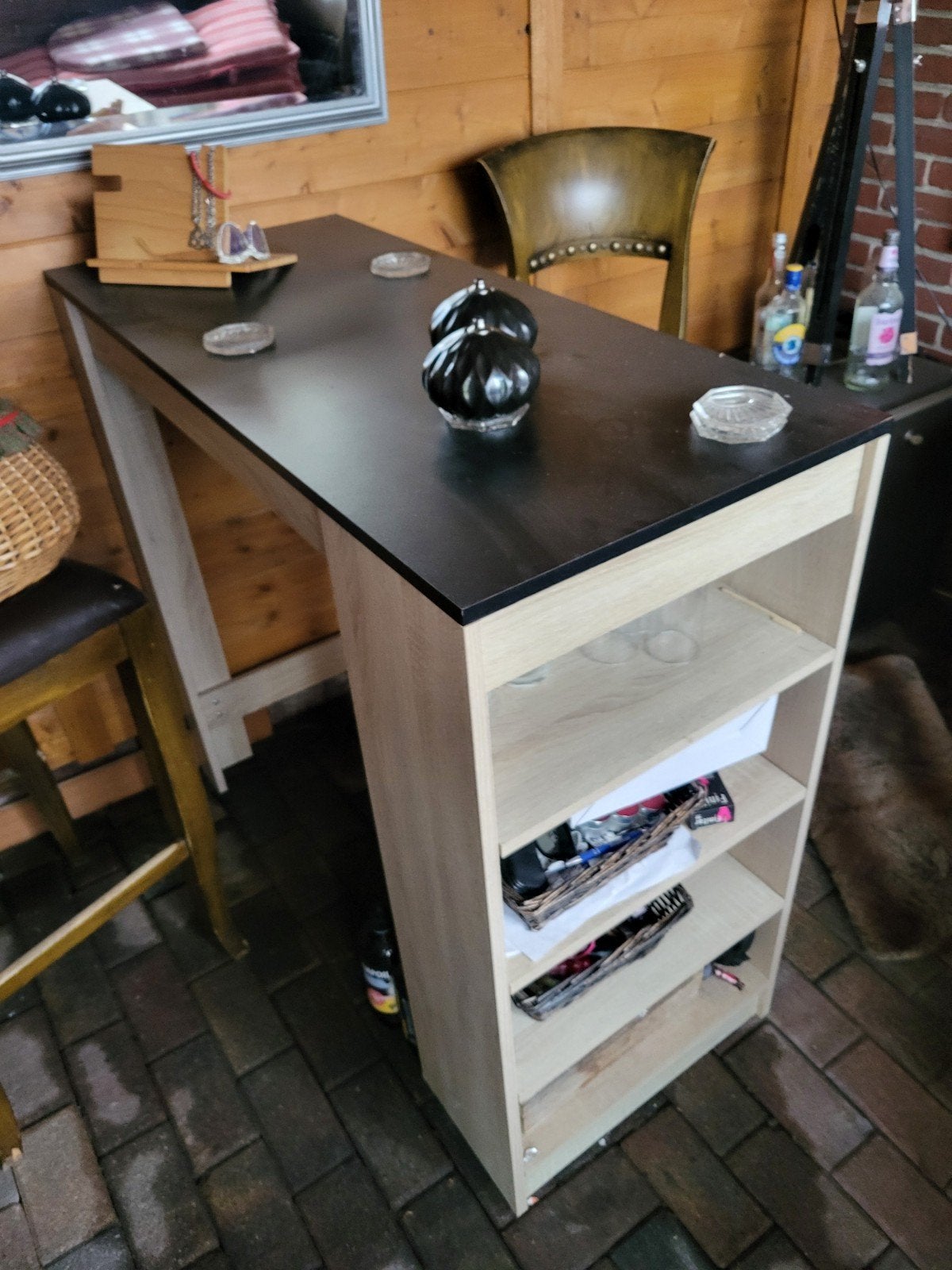 Stijlvolle bartafel met opbergruimte, Ophalen of Verzenden, Gebruikt