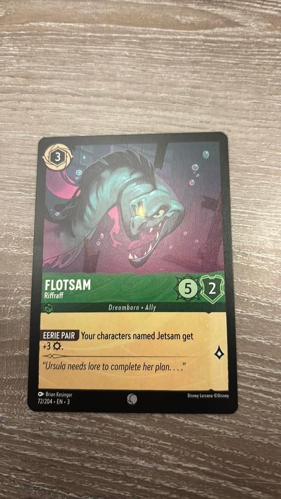 Disney Lorcana Flotsam riffraff 72-204 3INK nonfoil, Ophalen of Verzenden, Zo goed als nieuw, Losse kaart