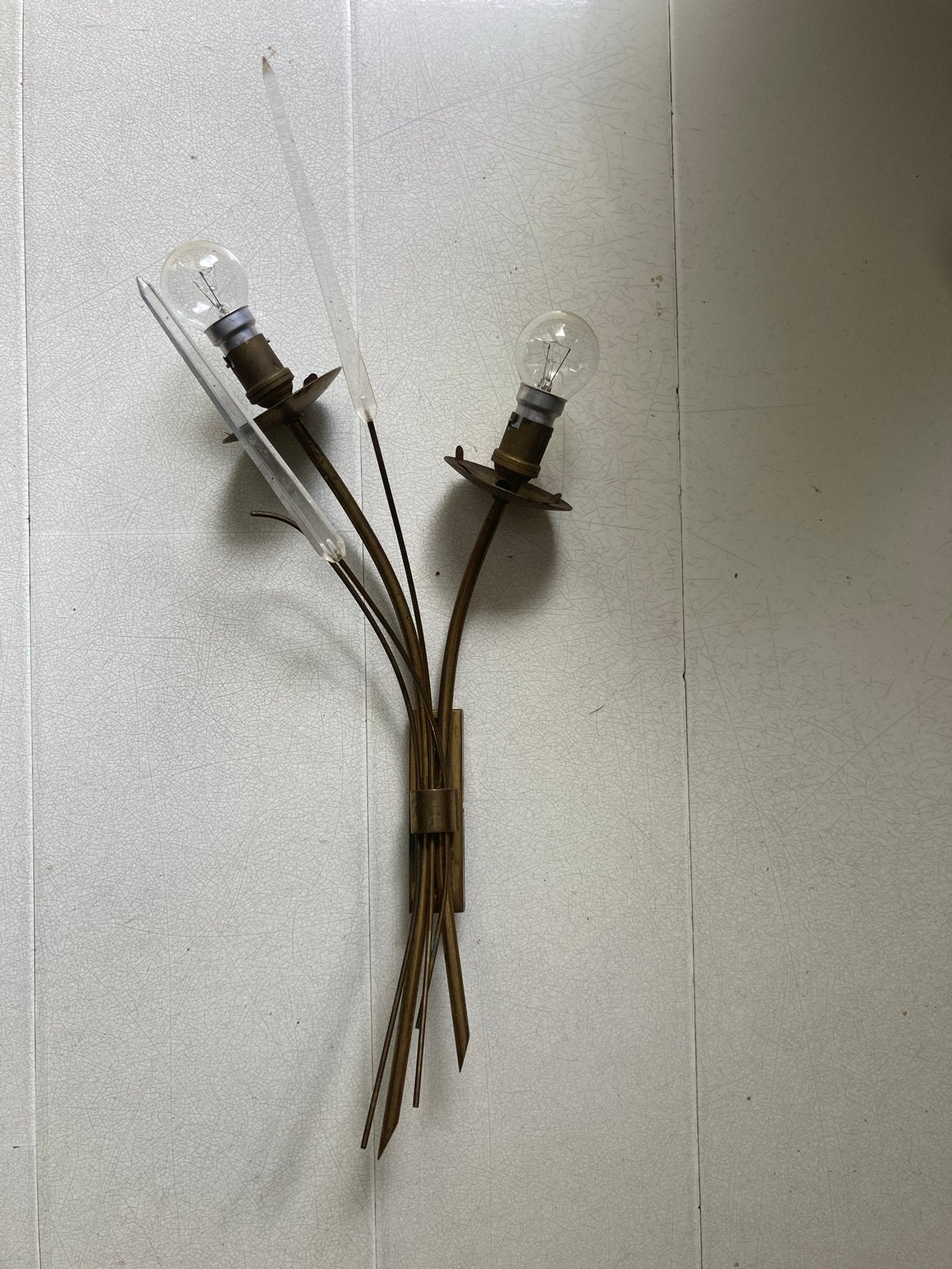 Vintage wandlamp met 2 lichtpunten, Ophalen of Verzenden