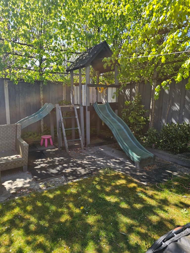 Jungle Gym Speeltoestel met Dubbele Glijbaan, Ophalen of Verzenden, Gebruikt, Klimwand