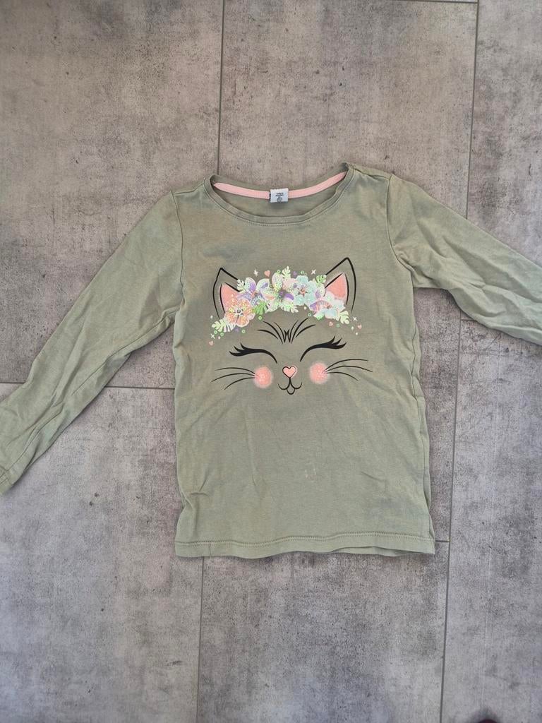 Leuke longsleeve met print maat 110-120, Gebruikt, Meisje, Ophalen of Verzenden, Shirt of Longsleeve