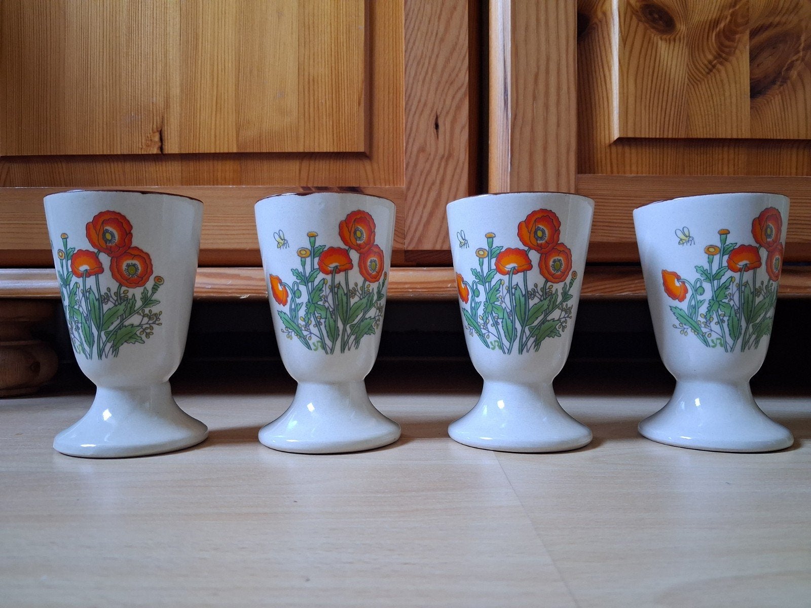 Vintage Wildflower bekers, Verzamelen, Ophalen, Gebruikt, Porselein, Kop en/of schotel