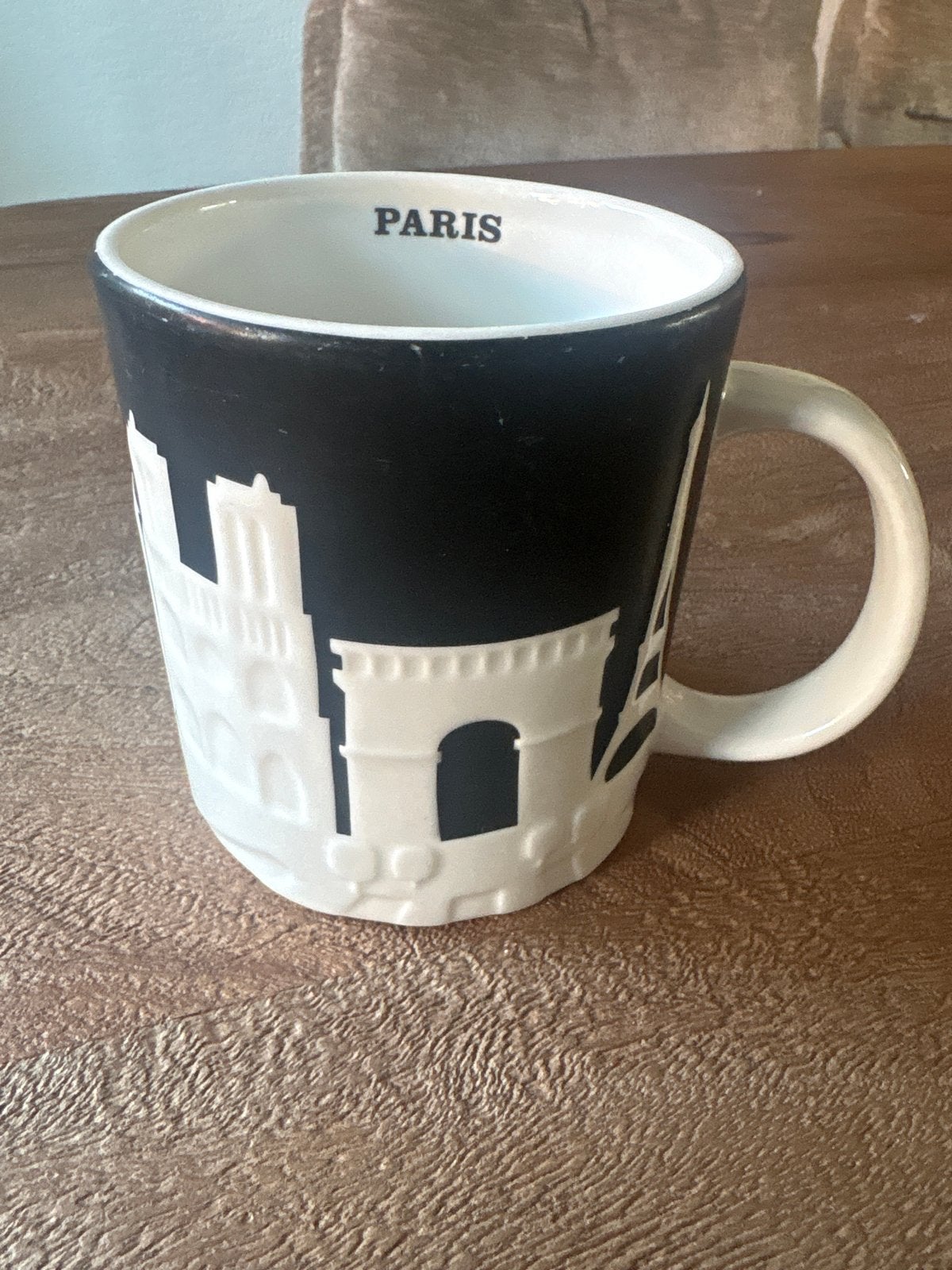 Starbucks Collector Series Paris Mok - Zwart/Wit, Overige stijlen, Ophalen of Verzenden, Steen/keramiek, Gebruikt