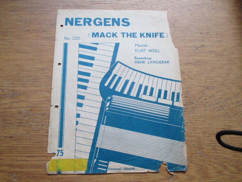 MACK THE KNIFE -  BEWERKING HENK LANGERAK NO.220, Muziek en Instrumenten, Keyboard, Gebruikt, Ophalen of Verzenden, Artiest of Componist