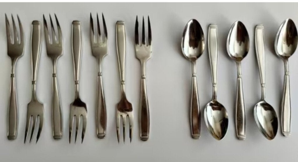 Gebaksvorkjes en Theelepels Gero Zilmeta 562, Gero, Verzenden, Los bestek, Zo goed als nieuw