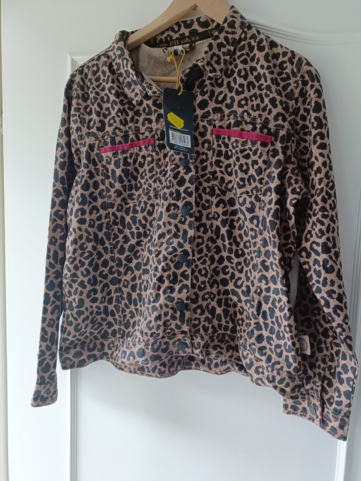 Nieuw spijkerjasje Patty Brard panterprint maat L, Bruin, Verzenden, Maat 42/44 (L), Nieuw