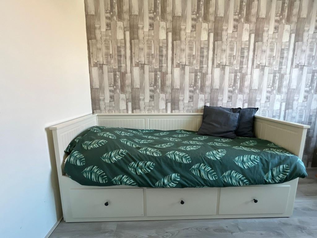 IKEA HEMNES bedbank met 3 lades (incl. 2 matrassen), Huis en Inrichting, Slaapkamer | Bedden, Ophalen, Wit, Tweepersoons, Zo goed als nieuw