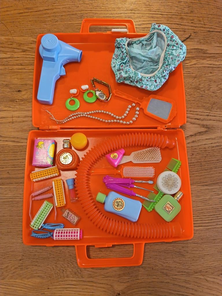 Vintage speelgoed kappersset in koffer, Ophalen of Verzenden, Gebruikt, Meisje