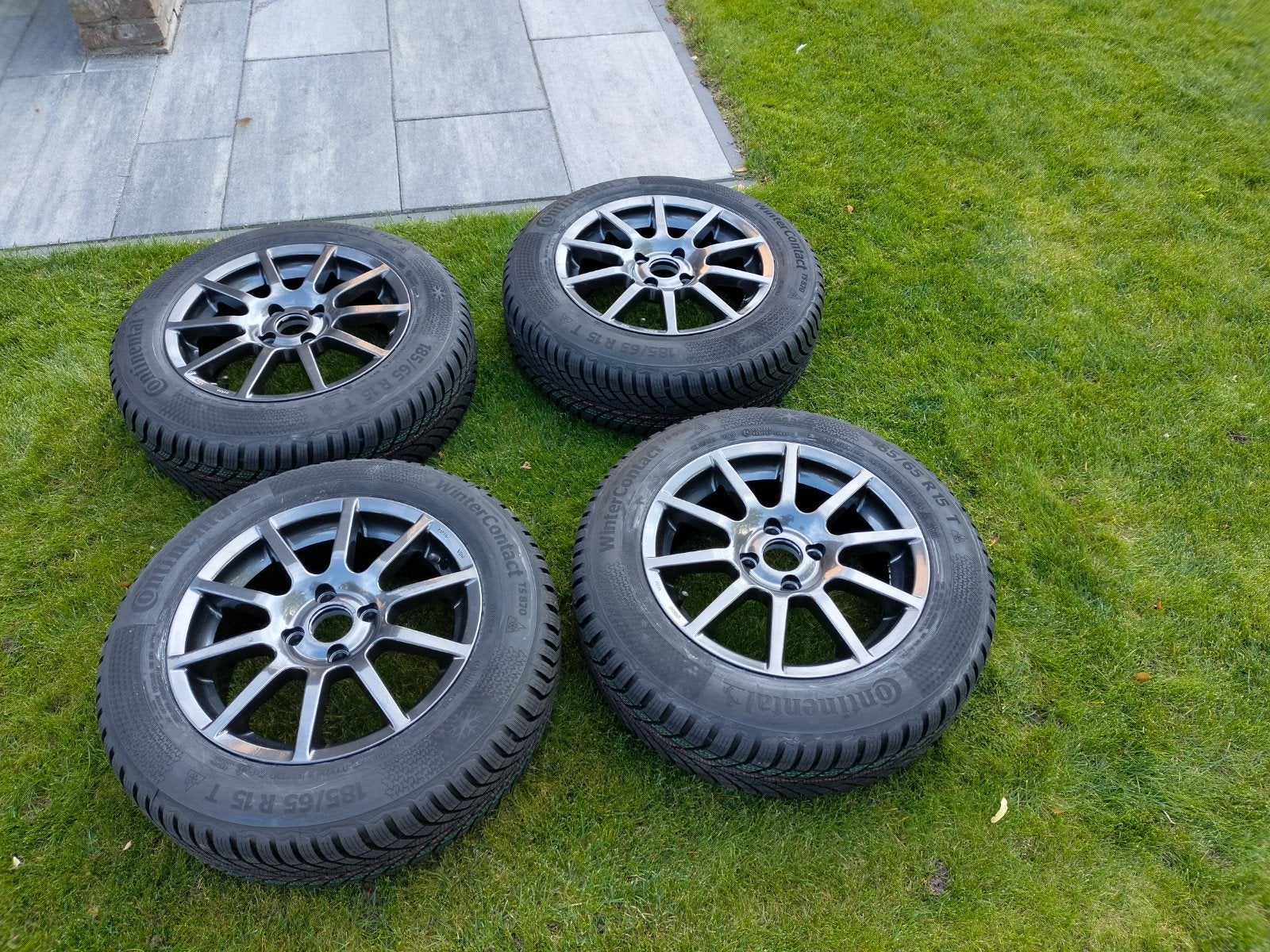 Winterbanden 4x100 oa Renault Clio Continental Wintercontact, Ophalen, 15 inch, Banden en Velgen, Personenwagen