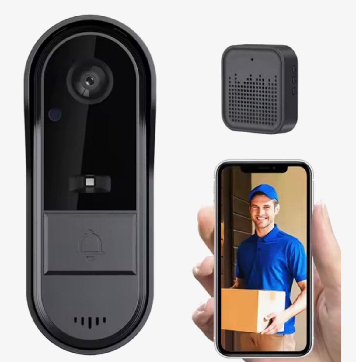 Smart Video Deurbel Draadloze deurbel met camera Full HD, Ingebouwde camera, Nieuw, Ophalen of Verzenden, Info@steen.com