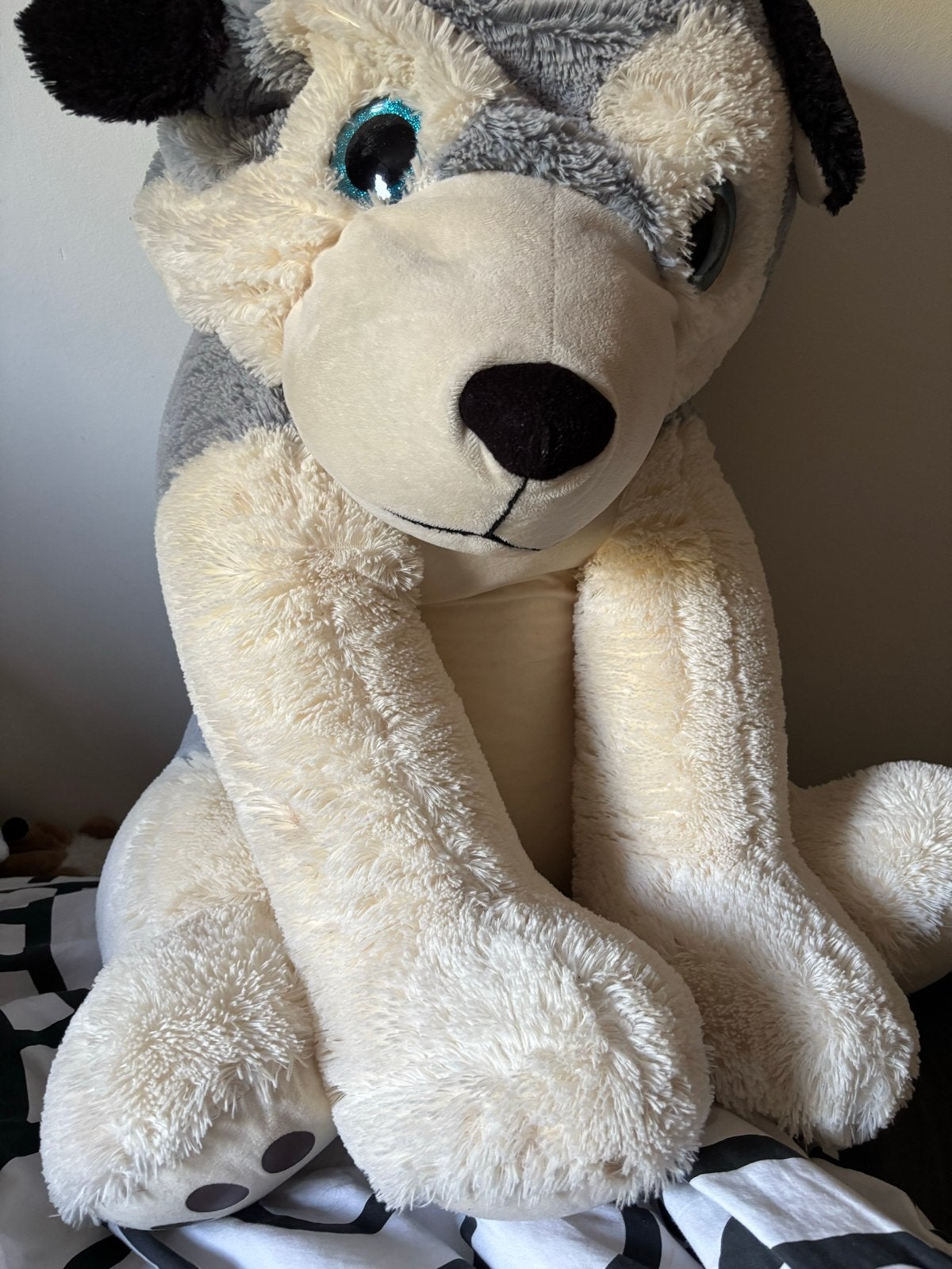 Grote Husky Knuffel - Zachte en Knuffelbare Hond, Ophalen, Gebruikt, Grijs, Hond