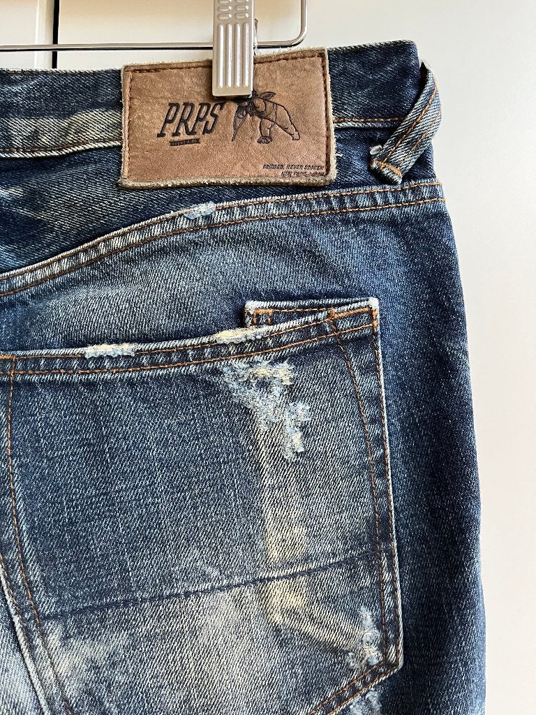 Japanese PRPS Premium Distressed Jeans W34 – 2/3x Gedragen, PRPS, Blauw, Ophalen of Verzenden, Zo goed als nieuw