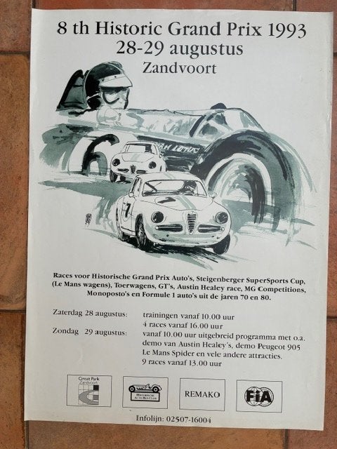 Zeldzame poster HGP Zandvoort 1993 met Jim Clark, Ophalen of Verzenden, Zo goed als nieuw, Formule 1