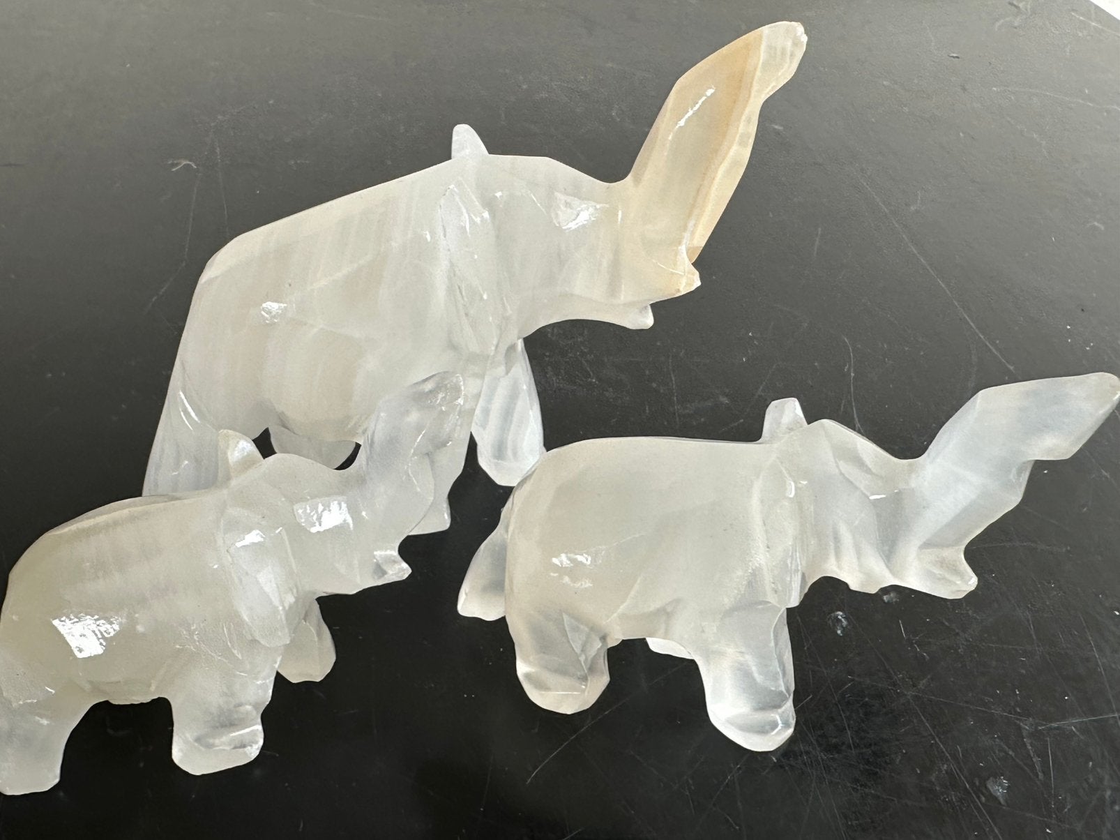 Half edelsteen Onyx olifant beeldjes 4.5/5/7.5 cm H, Ophalen of Verzenden