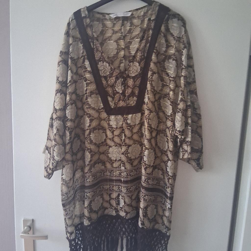 Zara tuniek, Kleding | Dames, Blouses en Tunieken, Bruin, Zara, Maat 42/44 (L), Ophalen of Verzenden