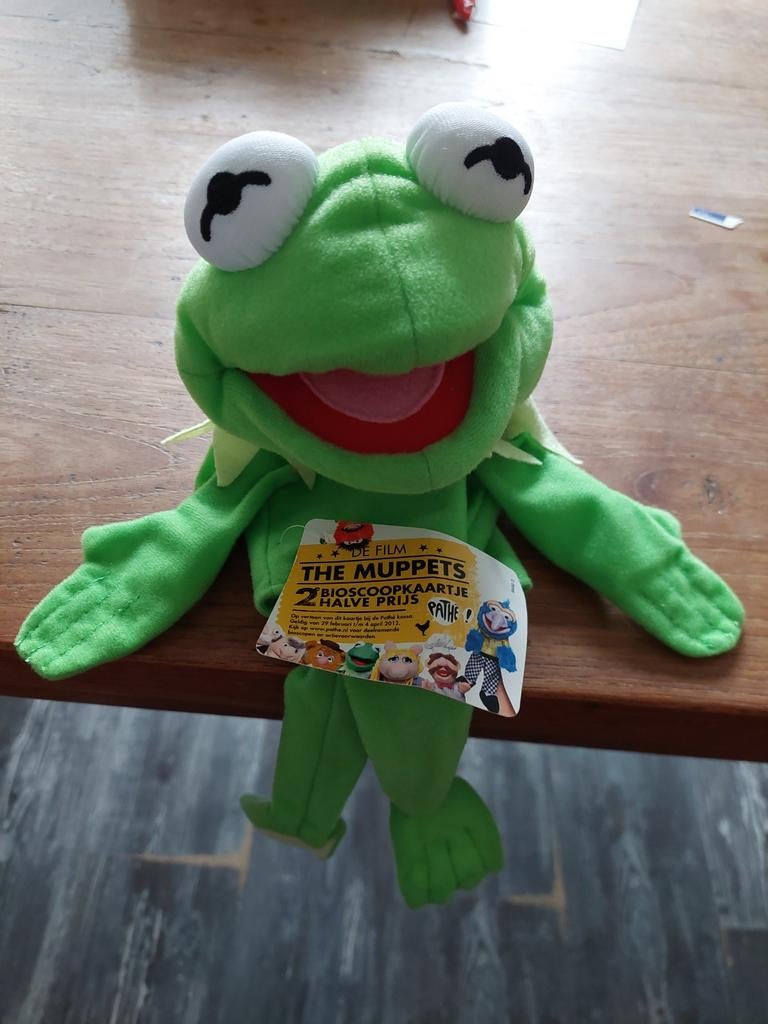 Kermit de Kikker knuffel - The Muppets handpop, Verzamelen, Ophalen of Verzenden