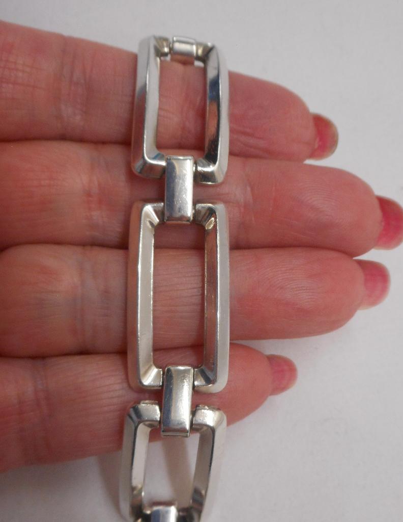 Zilveren massieve vintage schakel armband nr.426, Verzenden, Zo goed als nieuw, Zilver, Zilver