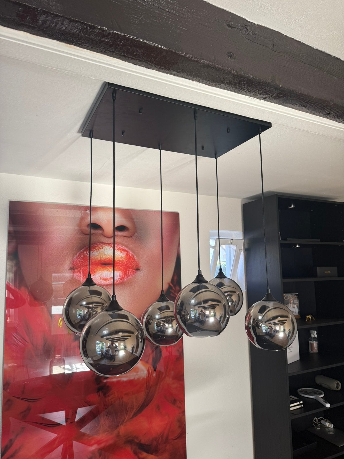 Glazen smoke bol lampen plafond 6 stuks, Huis en Inrichting, Ophalen, Zo goed als nieuw, Glas, Eric kuster