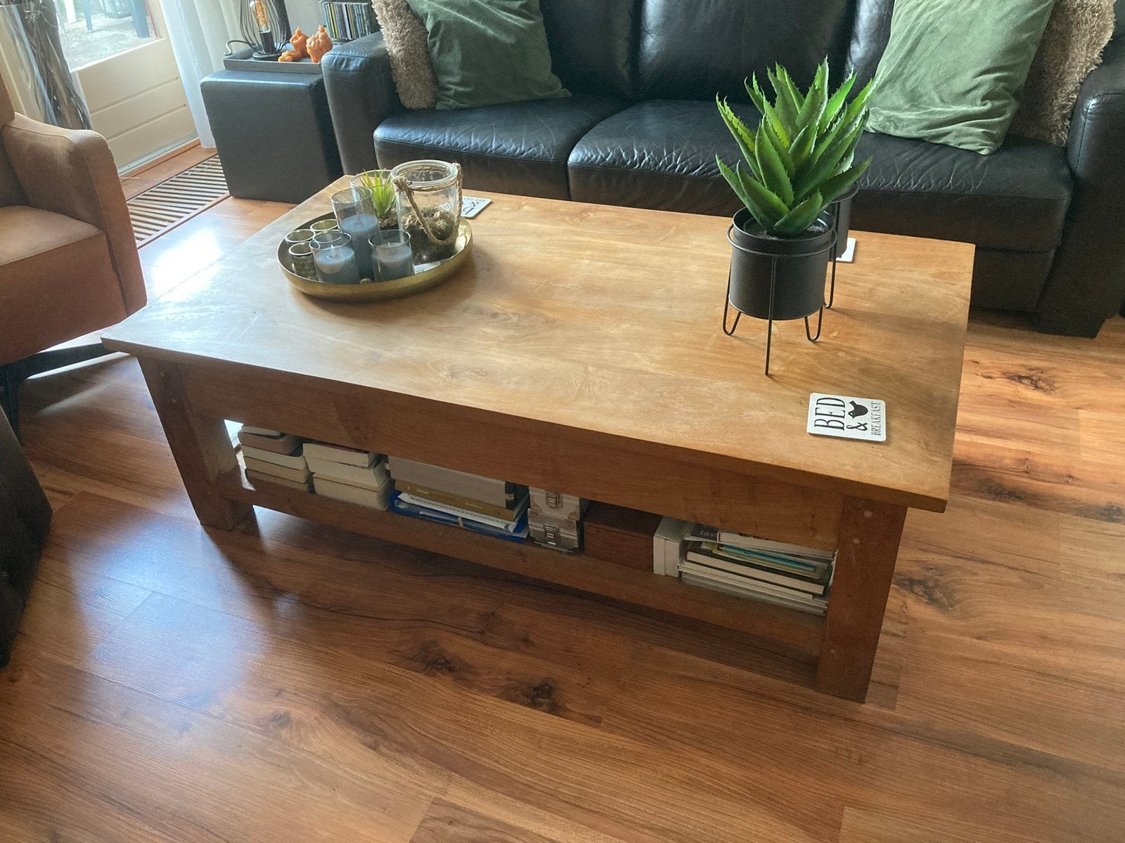 Salontafel Teakhout., Ophalen, 100 tot 150 cm, Teakhout, 50 tot 100 cm
