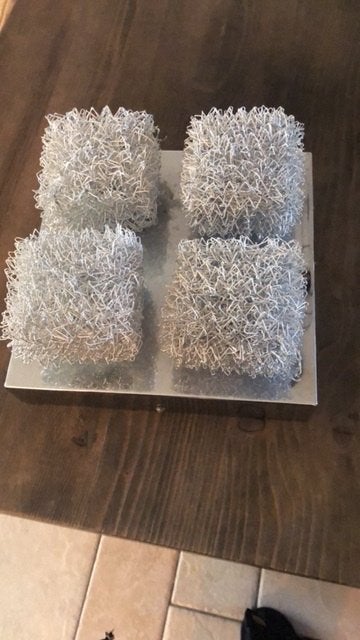 Plafondlamp Massive zilverkleurig draadstaal en vierkant, Ophalen, Zilver, Modern, Zo goed als nieuw