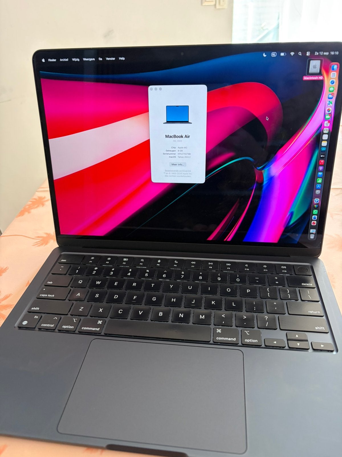 Macbook Air M2 - 13 inch, Ophalen, Zo goed als nieuw, 13 inch, MacBook Air
