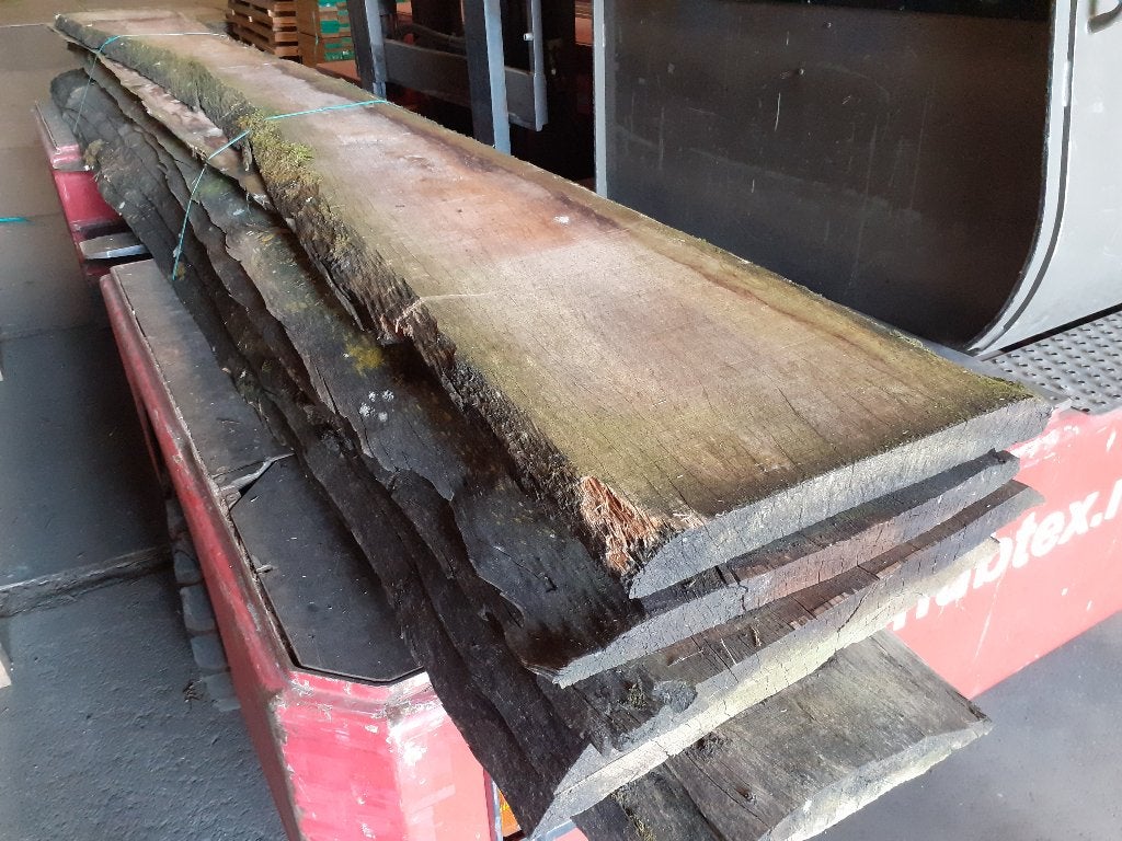2 x Bilinga plaathout / stam - 20 stuks L 230 t/m 520 cm, Gebruikt, Planken, Ophalen of Verzenden, Hardhout