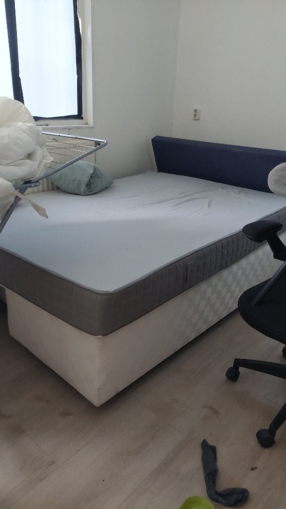 Boxspring, Ophalen, Gebruikt, Blauw, Tweepersoons