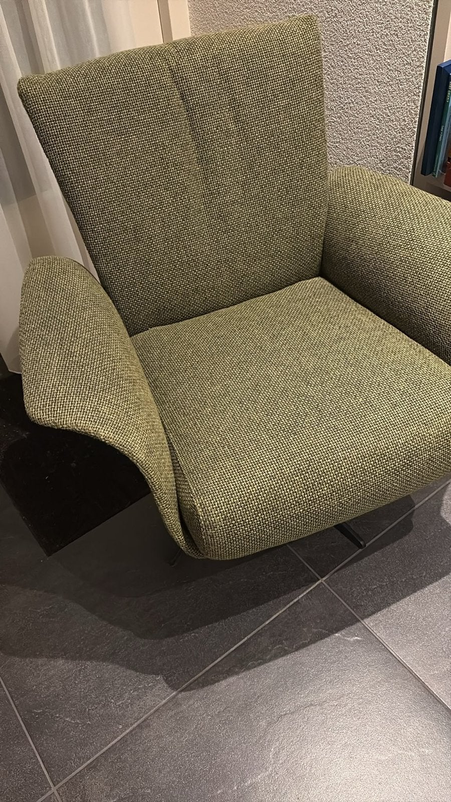 Draaifauteuil met verstelbare rugleuning - Groen, Ophalen, Zo goed als nieuw, Stof