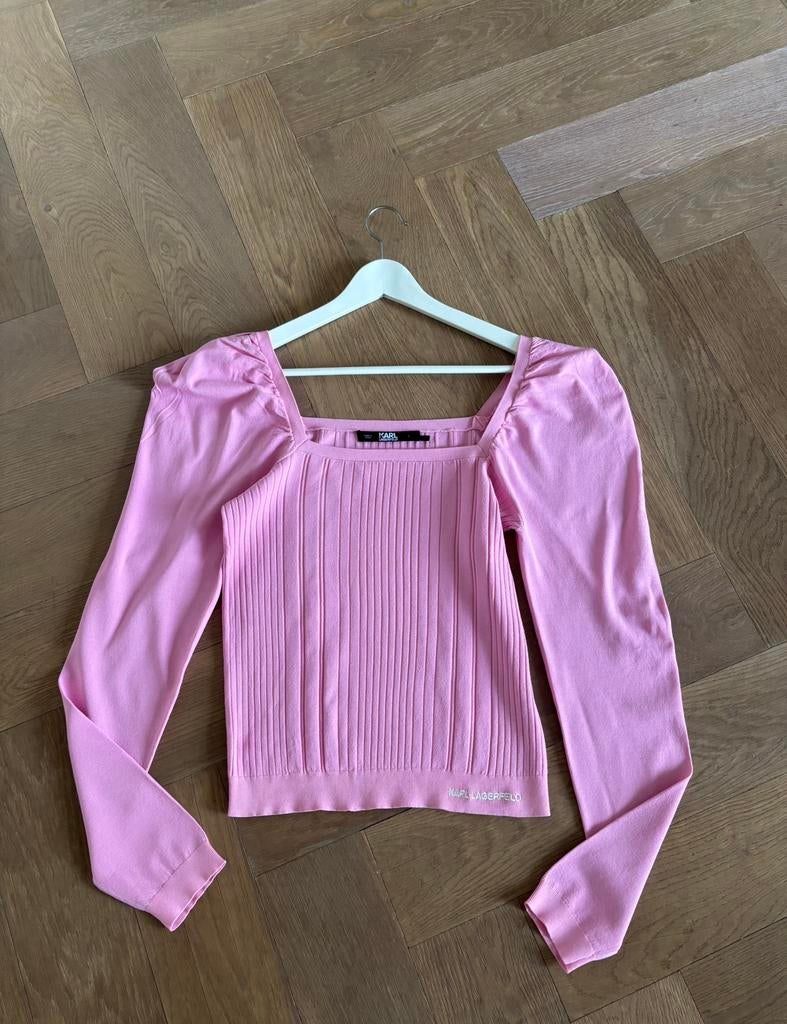 Karl Lagerfeld top S, Ophalen of Verzenden, Zo goed als nieuw, Lange mouw, Roze