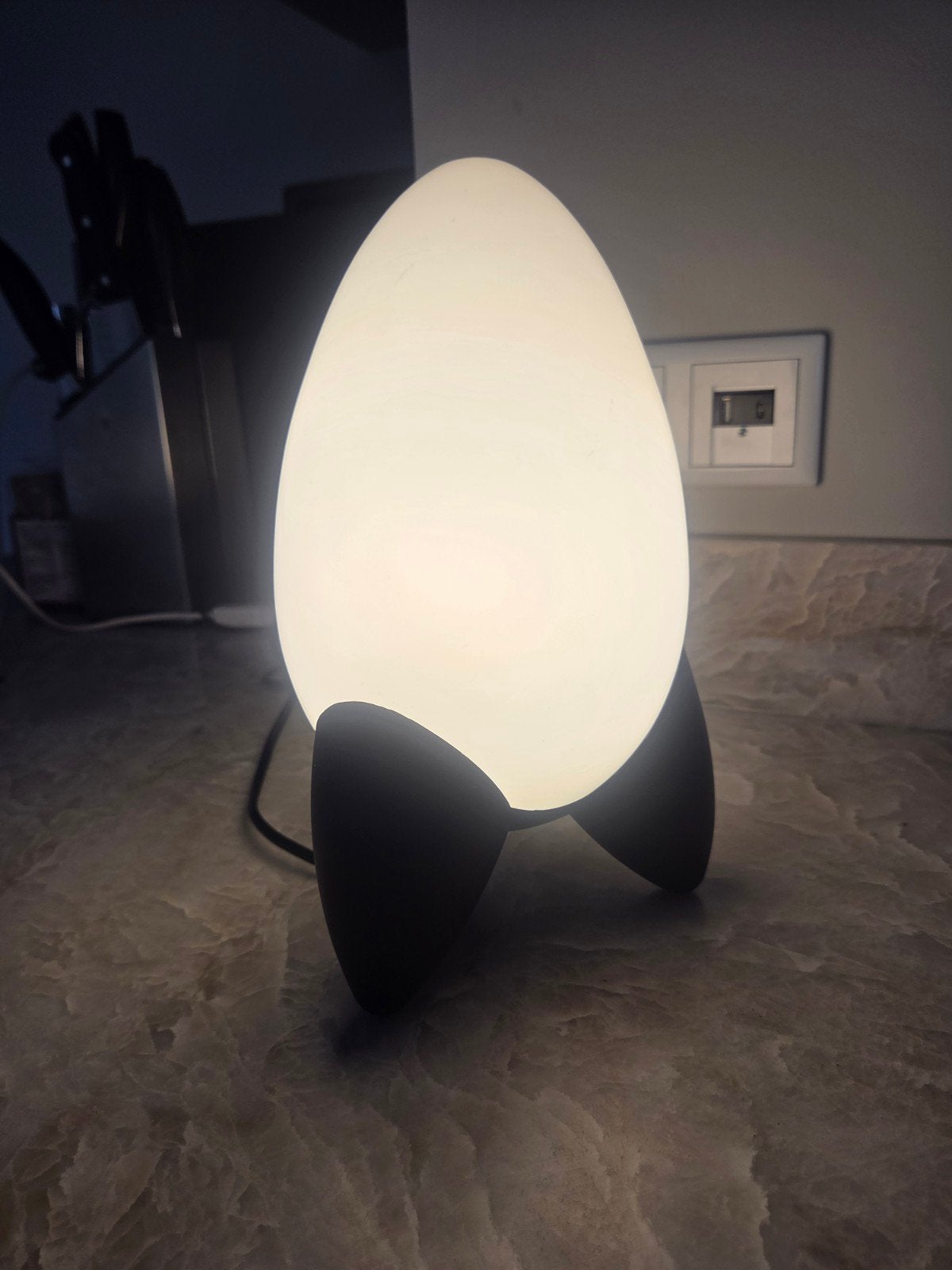 Vintage Egg lamp, Ophalen of Verzenden, Glas, Vintage