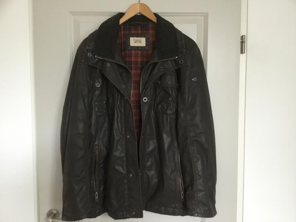 Leatherlook bruine winterjas, Camel Active., Ophalen of Verzenden, Zo goed als nieuw, Maat 48/50 (M), Bruin
