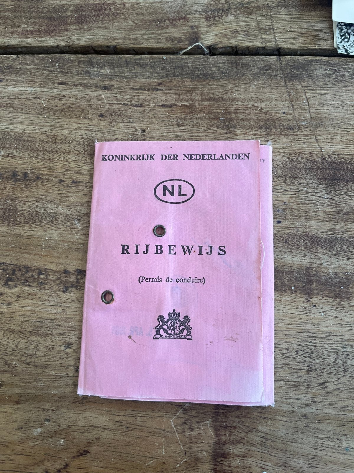 Oud nederlands rijbewijs 1961, Ophalen of Verzenden