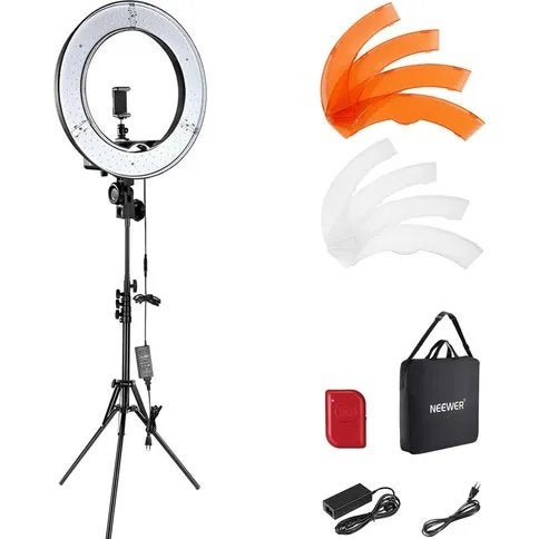 Neewer RL-18 18" Bi-Color LED ring light incl. stand, Ophalen, Driepoot, Zo goed als nieuw, 175 cm of meer